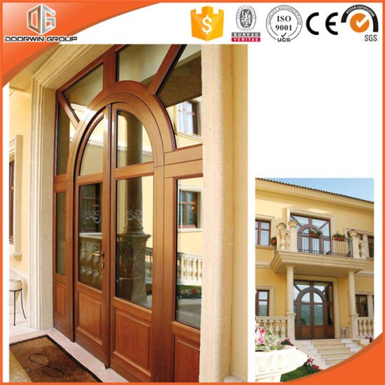 Door with Multiple Wood Species/Colors/Shapes, Customized Solid Wood Clad Thermal Break Aluminum Hinged Door - China Wood Door, Solid Wood Door — product image 0