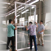 DOORWIN 2021Wholesale price aluminum window frames 3D wood grain finishing double hung window with handle by Doorwin — thumbnail 5