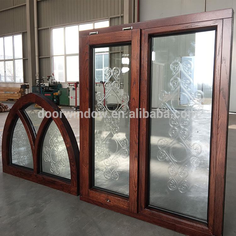 DOORWIN 2021window frame with carved glass Cheap house oak wood windows for sale by Doorwin — product image 5