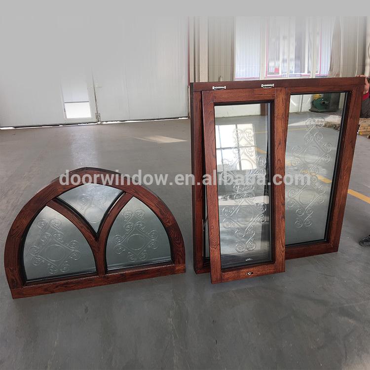 DOORWIN 2021window frame with carved glass Cheap house oak wood windows for sale by Doorwin — product image 1
