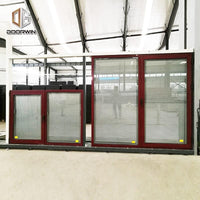 DOORWIN 2021Windsor wholesale best wood effect double glazed extruded energy saving aluminum windows — thumbnail 1
