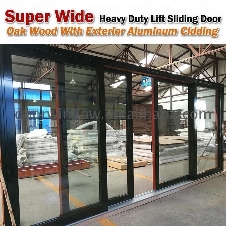 DOORWIN 2021wood aluminum frame balcony commercial automatic sliding glass doors by Doorwin on Alibaba — product image 3