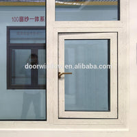 DOORWIN 2021Wood grain color awning window aluminum casement windows — thumbnail 3