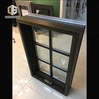 DOORWIN 2021Wood grain finish thermal break crank window windows out push by Doorwin on Alibaba — thumbnail 2