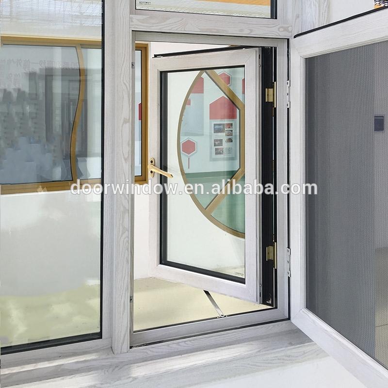 DOORWIN 2021Wood grain Out swing Thermal Break Aluminum 24 x 48 casement window with Security Screen by Doorwin — product image 1