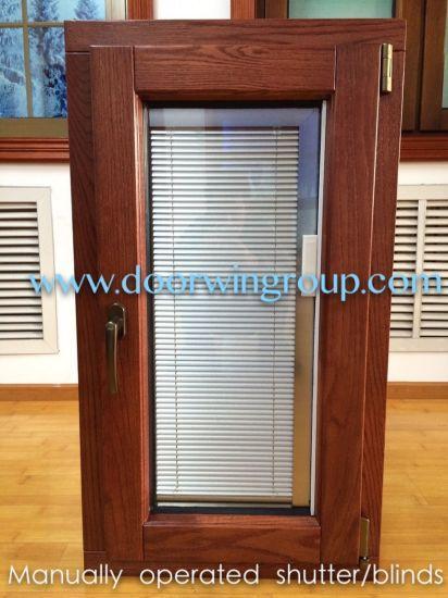 DOORWIN 2021Wooden Aluminium Casement Window with Built-in Blinds, High Quality Window with Automatic Integral Shutters - China Aluminium Window, Wood Window — product image 0