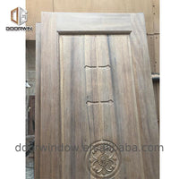 DOORWIN 2021Wooden doors for arc interiors wood grain entrance door solid wood with patterns casement door — thumbnail 6
