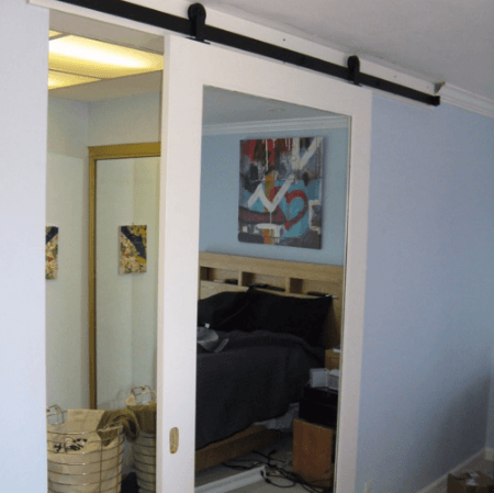 DOORWIN 2021Wooden Mirror Barn Door With Top Trackby Doorwin - Doorwin Group Windows & Doors