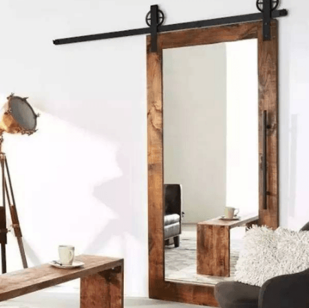 DOORWIN 2021Wooden Mirror Barn Door With Top Trackby Doorwin — product image 6