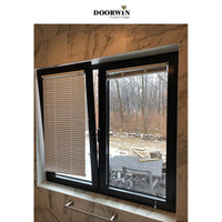 Doorwin new design black general thermal break aluminum tilt turn casement windows with built in shutters for privacy and view — thumbnail 5