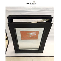 Doorwin new design black general thermal break aluminum tilt turn casement windows with built in shutters for privacy and view — thumbnail 4