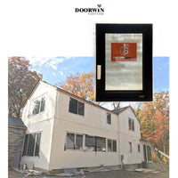 Doorwin new design black general thermal break aluminum tilt turn casement windows with built in shutters for privacy and view — thumbnail 2