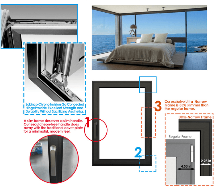 Doorwin Slim Line Modern Aluminum Tilt Turn Windows — product image 4