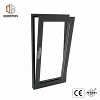 Doorwin white wood grain finish color aluminium windows doors with warm edge spacer barby Doorwin — thumbnail 1