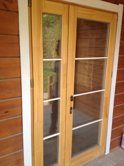 Double Glazed Aluminum Solid Oak Wood Patio Door - China Solid Wood Oak Patio Door, Wood Aluminum Door — product image 0