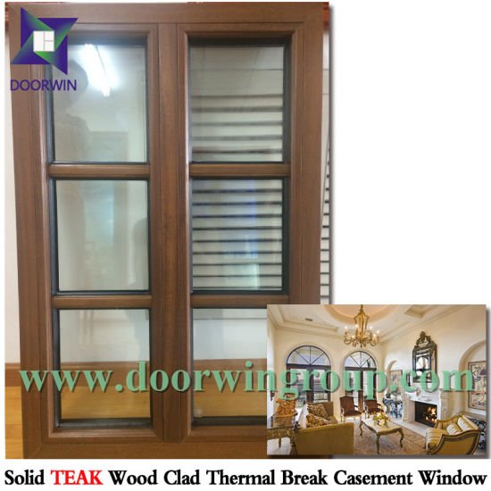 Double Glazing Glass Aluminum Wood Interior Window, Horizontal Bar in The Glass Aluminum Wood Window - China Window, Aluminum Window — product image 0