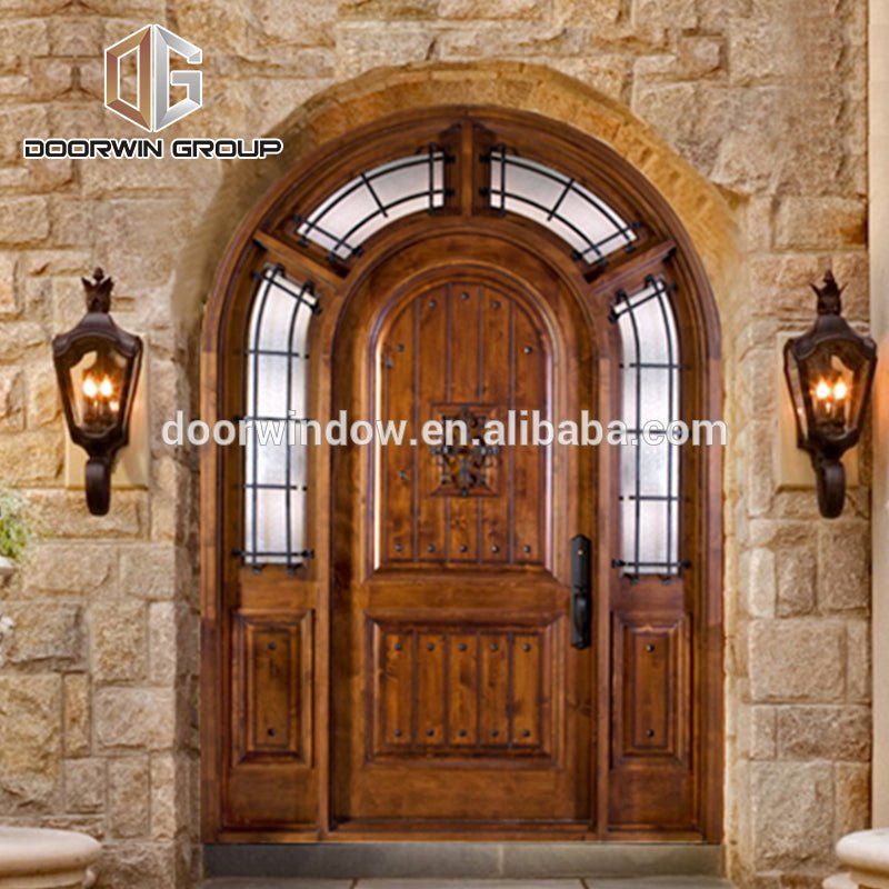 Double Main Arched top entry Door American rustic knotty alder mahogany wooden entry doorby Doorwin - Doorwin Group Windows & Doors
