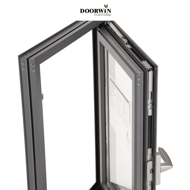 Double swing french casement window aluminum tilt and turn windows grey aluminum windows - Doorwin Group Windows & Doors