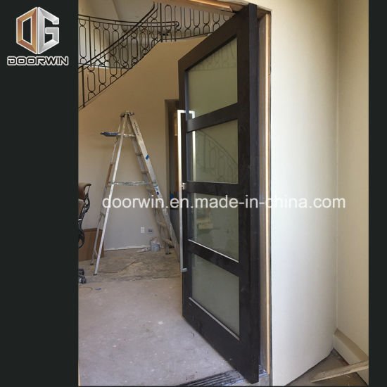 Entrance Door with Oak Wood Frame and Glass Insert - China Hinge Glass Door, Indian Bathroom Door Designs — product image 0