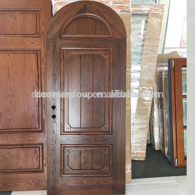 Europe church front door round top design wooden single main door design made of oak woodby Doorwin - Doorwin Group Windows & Doors