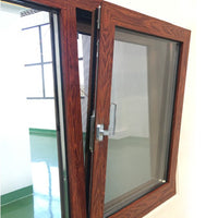 European Style 3D wood grain Tilt Turn and Hopper Aluminum Window — thumbnail 2
