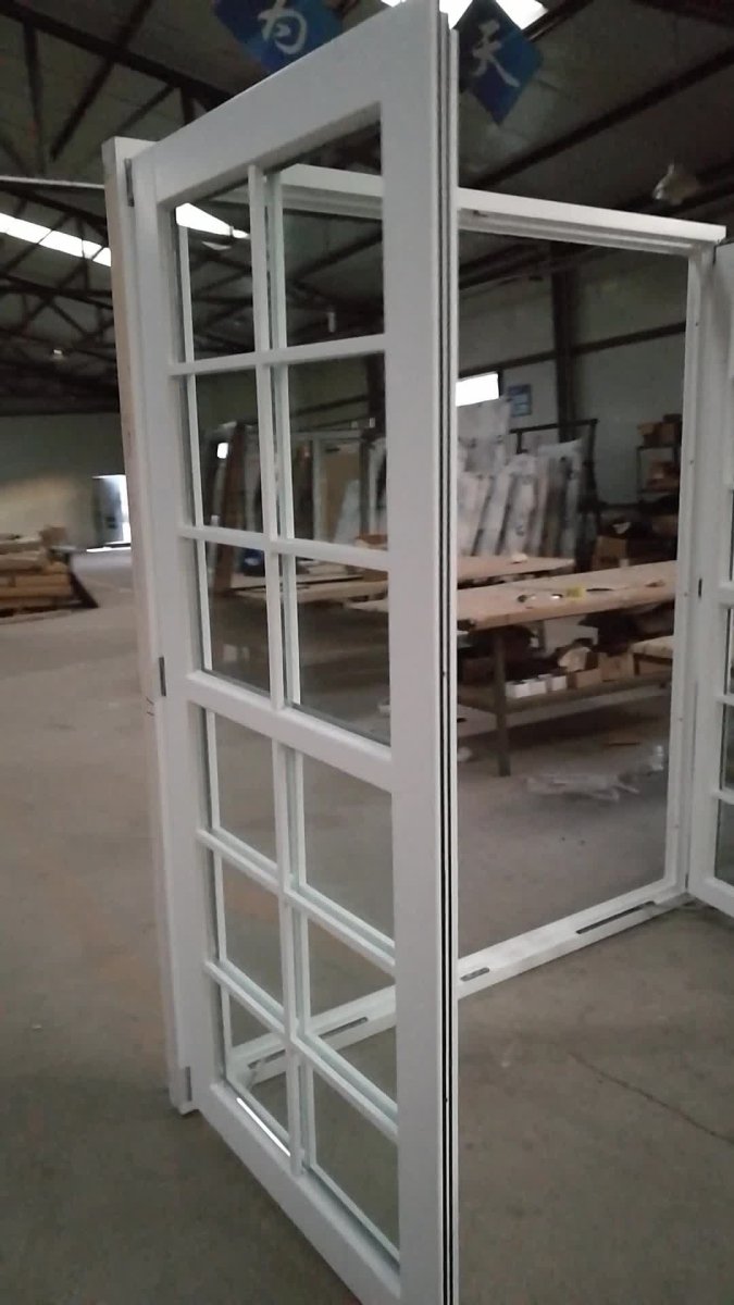 European style San Francisco LA popular white color stain finished pine wood French push out window with grille design by Doorwin - Doorwin Group Windows & Doors