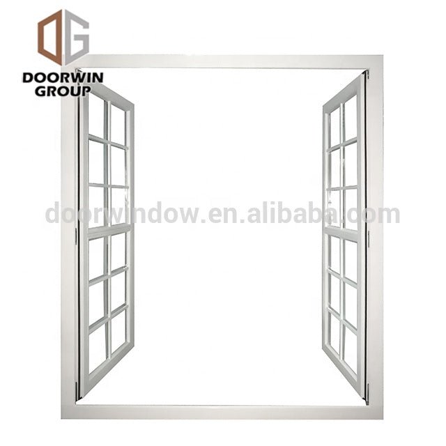 European style San Francisco LA popular white color stain finished pine wood French push out window with grille design by Doorwin — product image 5