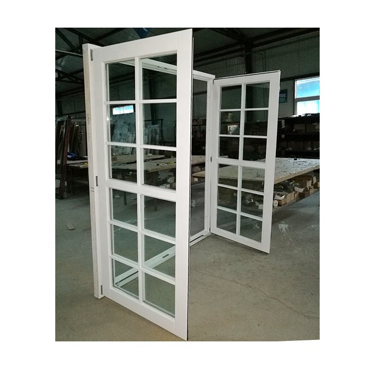 European style San Francisco LA popular white color stain finished pine wood French push out window with grille design by Doorwin — product image 1