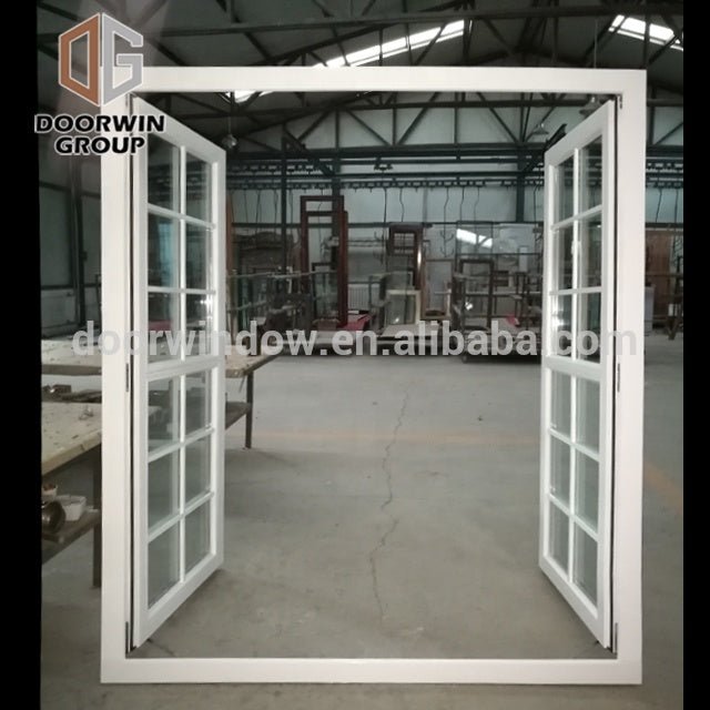 European style San Francisco LA popular white color stain finished pine wood French push out window with grille design by Doorwin — product image 4