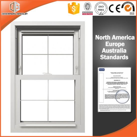 European Style Solid Wood Double Hung Window, Triple Glazing Glass Oak Wood Powder Coating Aluminum Window - China Aluminum Awning Window, Aluminum Window — product image 0