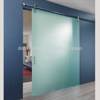 Expensive glass bathroom/room door waterproof designs photo sliding barn door with lifting wheel by Doorwin — thumbnail 4