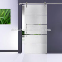 Expensive glass bathroom/room door waterproof designs photo sliding barn door with lifting wheel by Doorwin — thumbnail 3