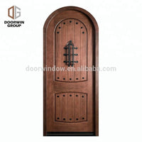 Exterior wood front doors iron wrought door with aluminum adjustable threshold in oil rubbed bronze finish by Doorwin — thumbnail 4