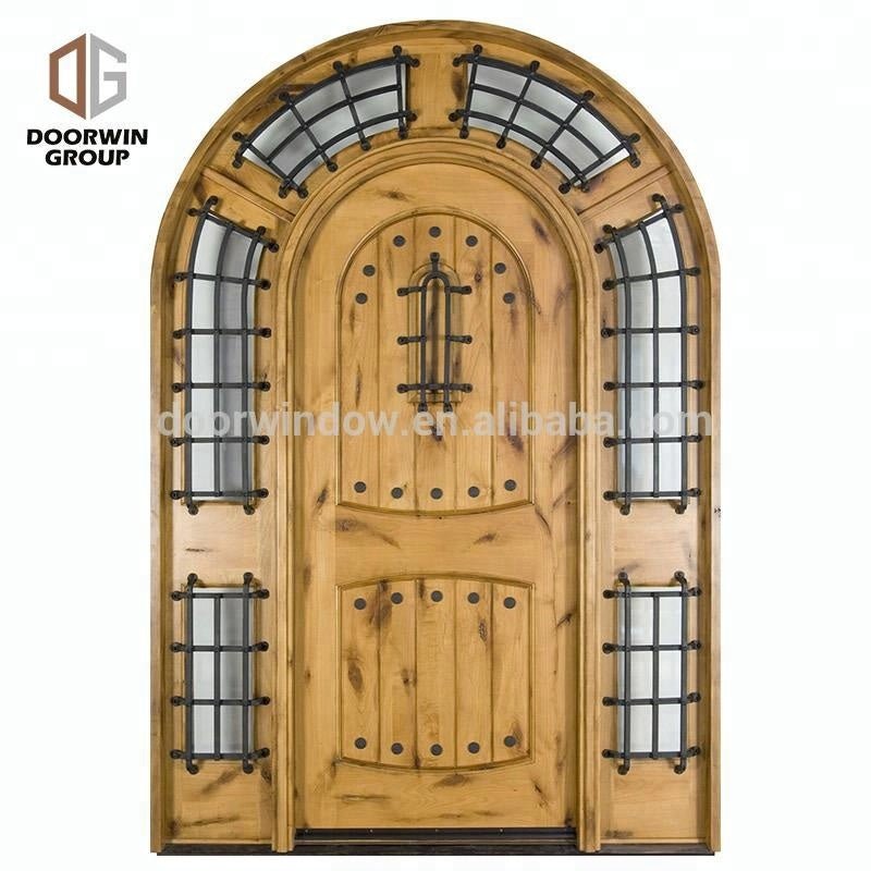 Exterior wood front doors iron wrought door with aluminum adjustable threshold in oil rubbed bronze finish by Doorwin — product image 1