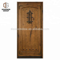 Exterior wood front doors iron wrought door with aluminum adjustable threshold in oil rubbed bronze finish by Doorwin — thumbnail 7