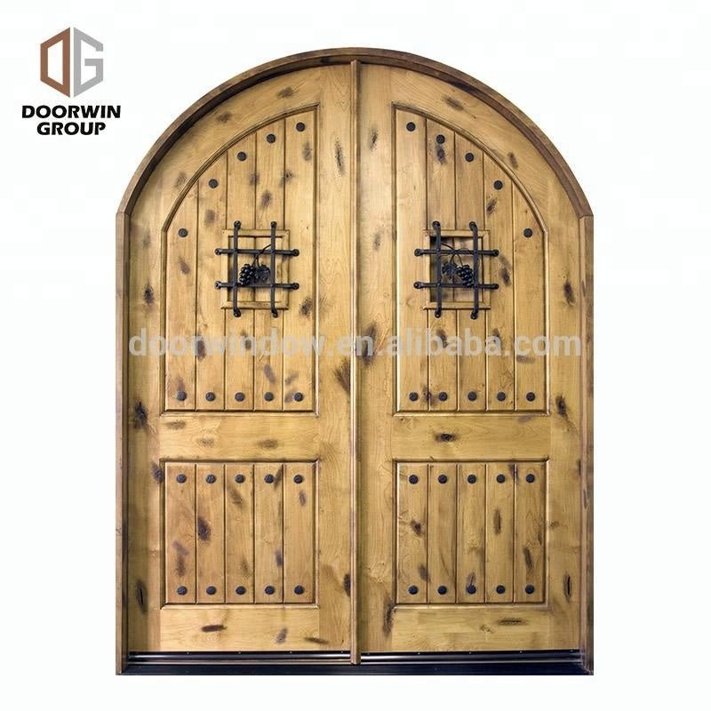 Exterior wood front doors iron wrought door with aluminum adjustable threshold in oil rubbed bronze finish by Doorwin — product image 5