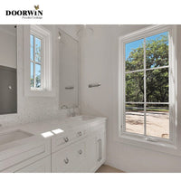 Factory American House Solid Wood Glass-Window-Grill-Design Swing Out Crank Casement Window with Mosquito Screen — thumbnail 6