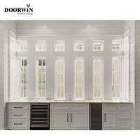 Factory American House Solid Wood Glass-Window-Grill-Design Swing Out Crank Casement Window with Mosquito Screen — thumbnail 5
