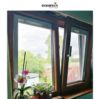 Factory cheap price pine wood interior powder painted aluminum swing outward casement windows — thumbnail 6