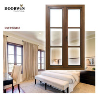 Factory cheap price pine wood interior powder painted aluminum swing outward casement windows — thumbnail 5
