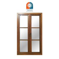 Factory cheap price pine wood interior powder painted aluminum swing outward casement windows — thumbnail 2