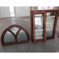 Factory direct selling triple glazed special shape oak cherry wood casement grill windows — thumbnail 2