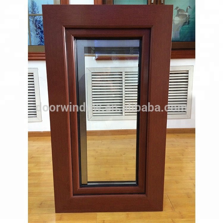 Factory sale price prehung windows thermal break aluminum window with interior red oak wood claddingby Doorwin — product image 6