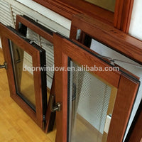 Factory sale price prehung windows thermal break aluminum window with interior red oak wood claddingby Doorwin — thumbnail 3