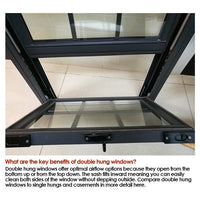 Factory Supplying aluminum frame glass window aluminium hung double windows — thumbnail 2