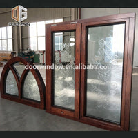 Fantastic arched oak wood window frame with carved glass for houseby Doorwin — thumbnail 6