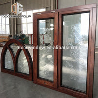Fantastic arched oak wood window frame with carved glass for houseby Doorwin — thumbnail 4