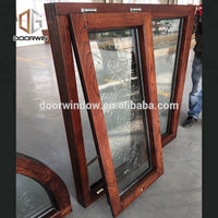 Fantastic arched oak wood window frame with carved glass for houseby Doorwin — thumbnail 5