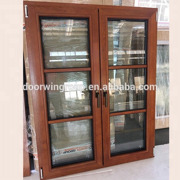 Fashion design of oak wood france window with double glazing glassand real grille designby Doorwin - Doorwin Group Windows & Doors