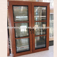 Fashion design of oak wood france window with double glazing glassand real grille designby Doorwin — thumbnail 3